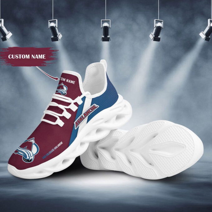 Colorado Avalanche Logo Custom Name 3D Max Soul Sneaker Shoes In Red Blue  Personalized Shoes For Men Women