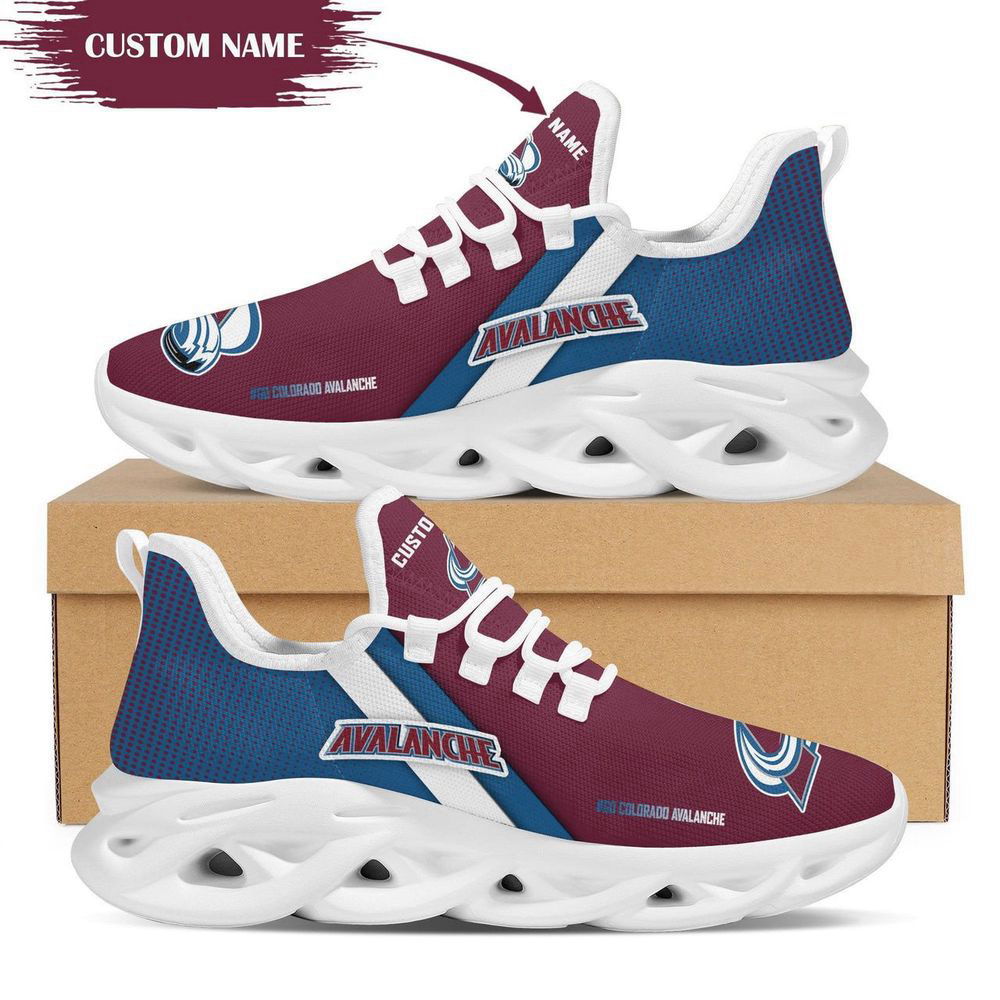Colorado Avalanche Logo Custom Name 3D Max Soul Sneaker Shoes In Red Blue Personalized Shoes For Men Women Colorado Avalanche Logo Custom Name 3D Max Soul Sneaker Shoes In Red Blue Personalized Shoes For Men Women