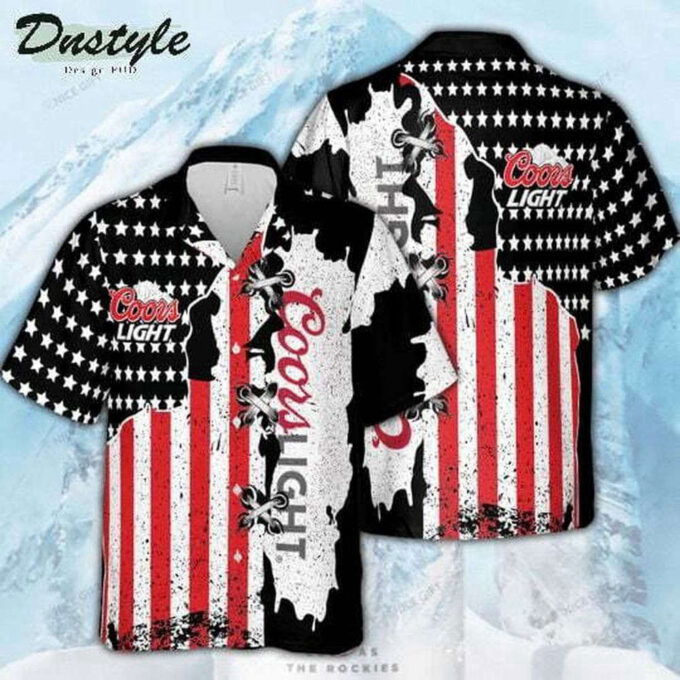 Coors Light American Flag Hawaiian Shirt For Men Women