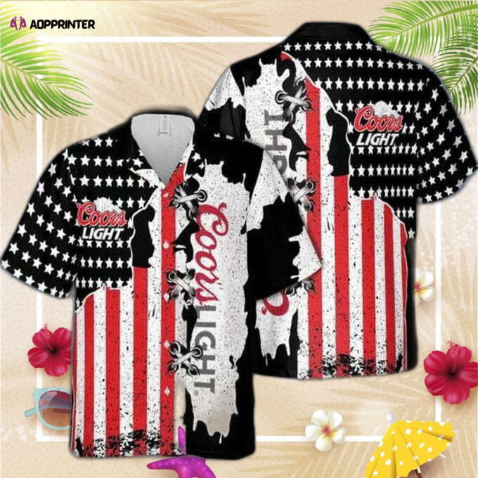 Coors Light American Flag Hawaiian Shirt For Men Women