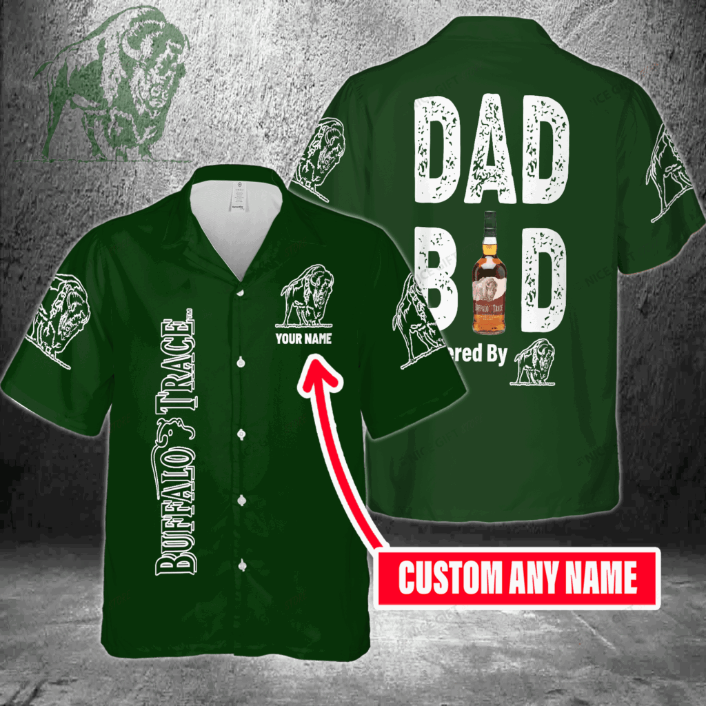 Dad Bod Powered By Buffalo Trace Custom Name Hawaiian Shirt For Men And Women Dad Bod Powered By Buffalo Trace Custom Name Hawaiian Shirt For Men And Women