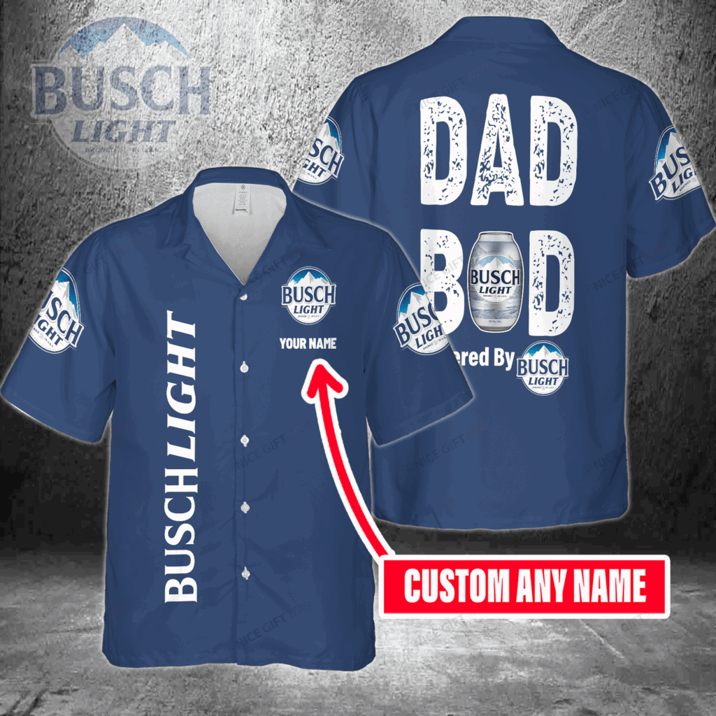 Dad Bod Powered By Busch Light Custom Name Hawaiian Shirt For Men And Women Dad Bod Powered By Busch Light Custom Name Hawaiian Shirt For Men And Women