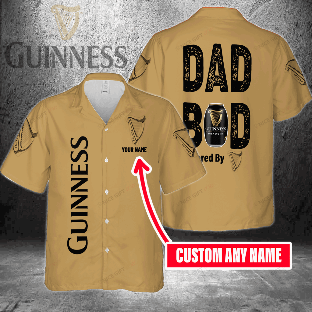 Dad Bod Powered By Guinness Custom Name Hawaiian Shirt For Men And Women Dad Bod Powered By Guinness Custom Name Hawaiian Shirt For Men And Women