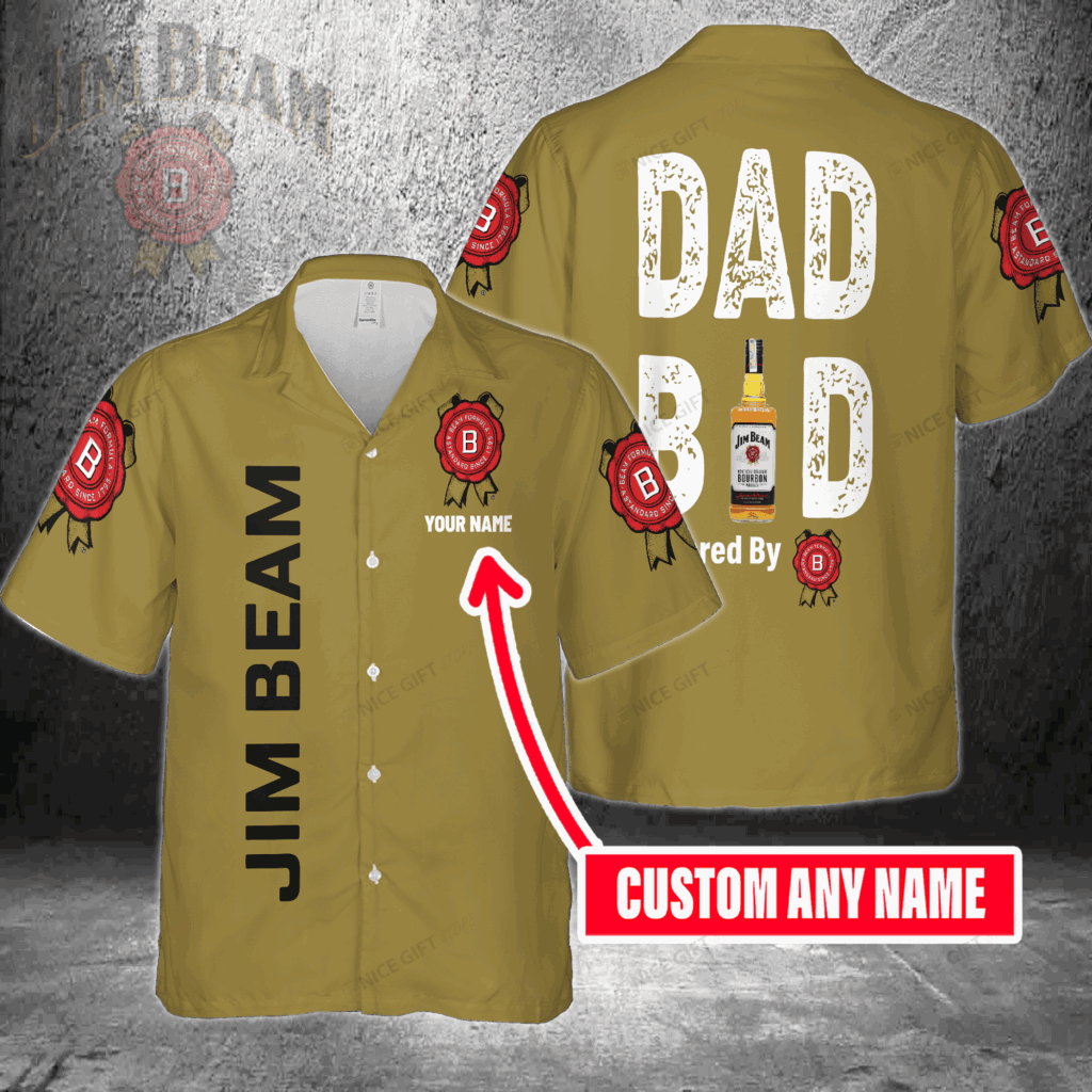 Dad Bod Powered By Jim Beam Custom Name Hawaiian Shirt For Men And Women Dad Bod Powered By Jim Beam Custom Name Hawaiian Shirt For Men And Women