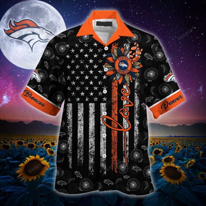 Denver Broncos NFL-Hawaii Shirt Sunflower Custom Your Nickname,Kids Name For Men And Women