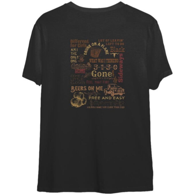 Dierks Bentley Bull Horns Tracklist Concert Shirt Top