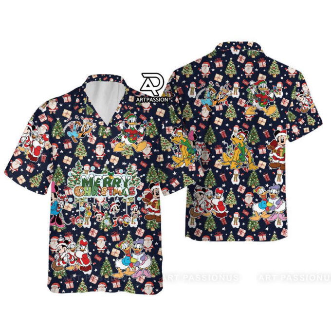 Disney Merry Christmas Hawaiian Shirt, Mickey Minnie Disneyland, For Men Women
