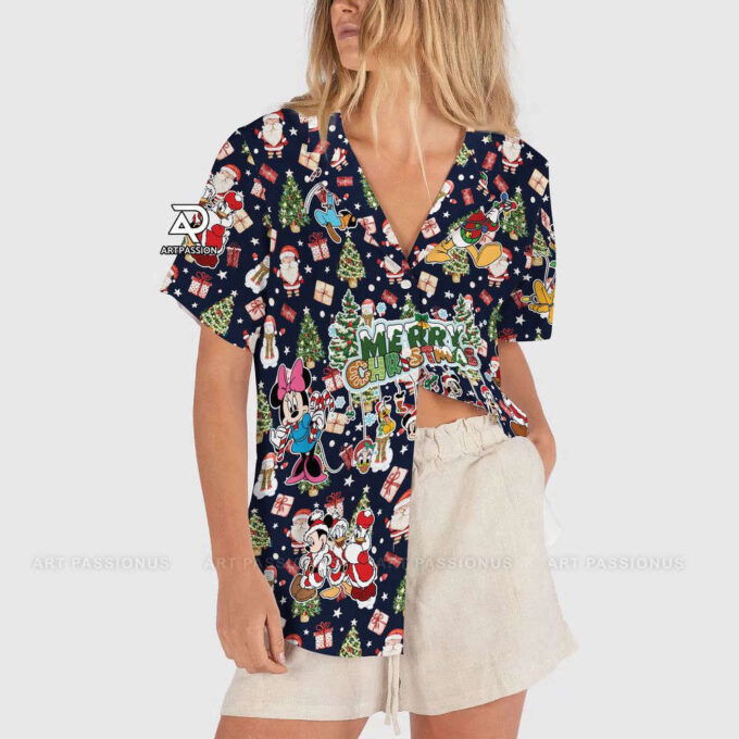 Disney Merry Christmas Hawaiian Shirt, Mickey Minnie Disneyland, For Men Women
