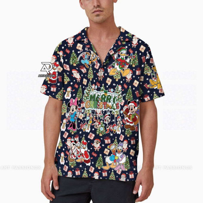 Disney Merry Christmas Hawaiian Shirt, Mickey Minnie Disneyland, For Men Women