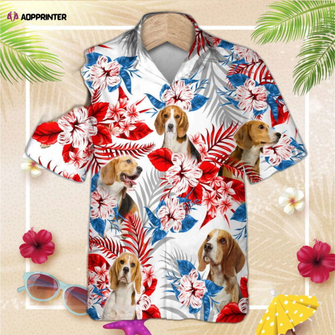 Dog Beagle Flower Hawaiian Shirt, Summer Aloha Shirt, For Men Women