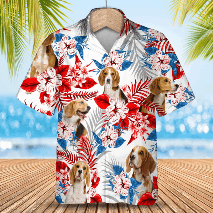 Dog Beagle Flower Hawaiian Shirt, Summer Aloha Shirt, For Men Women