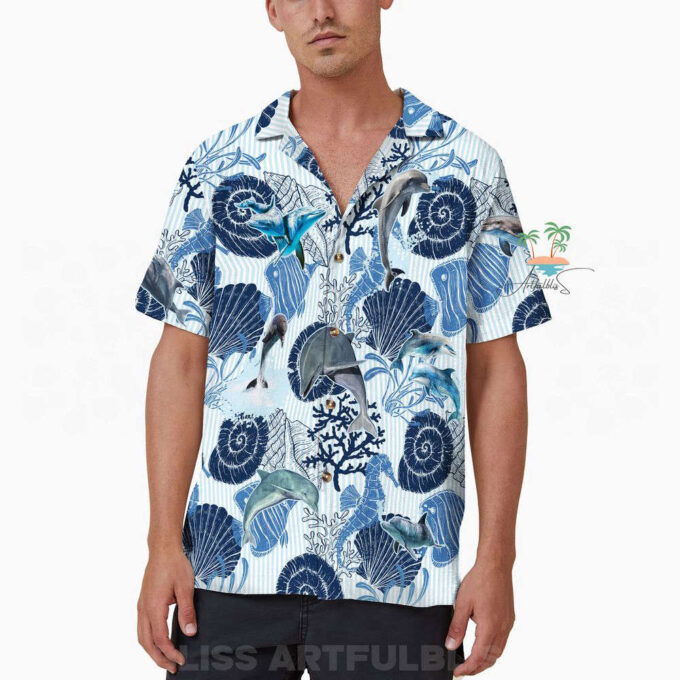 Dolphin Seahorse Hawaiian Shirt, Gift For Men And Women, Seashells Beach Hawaii Shirt