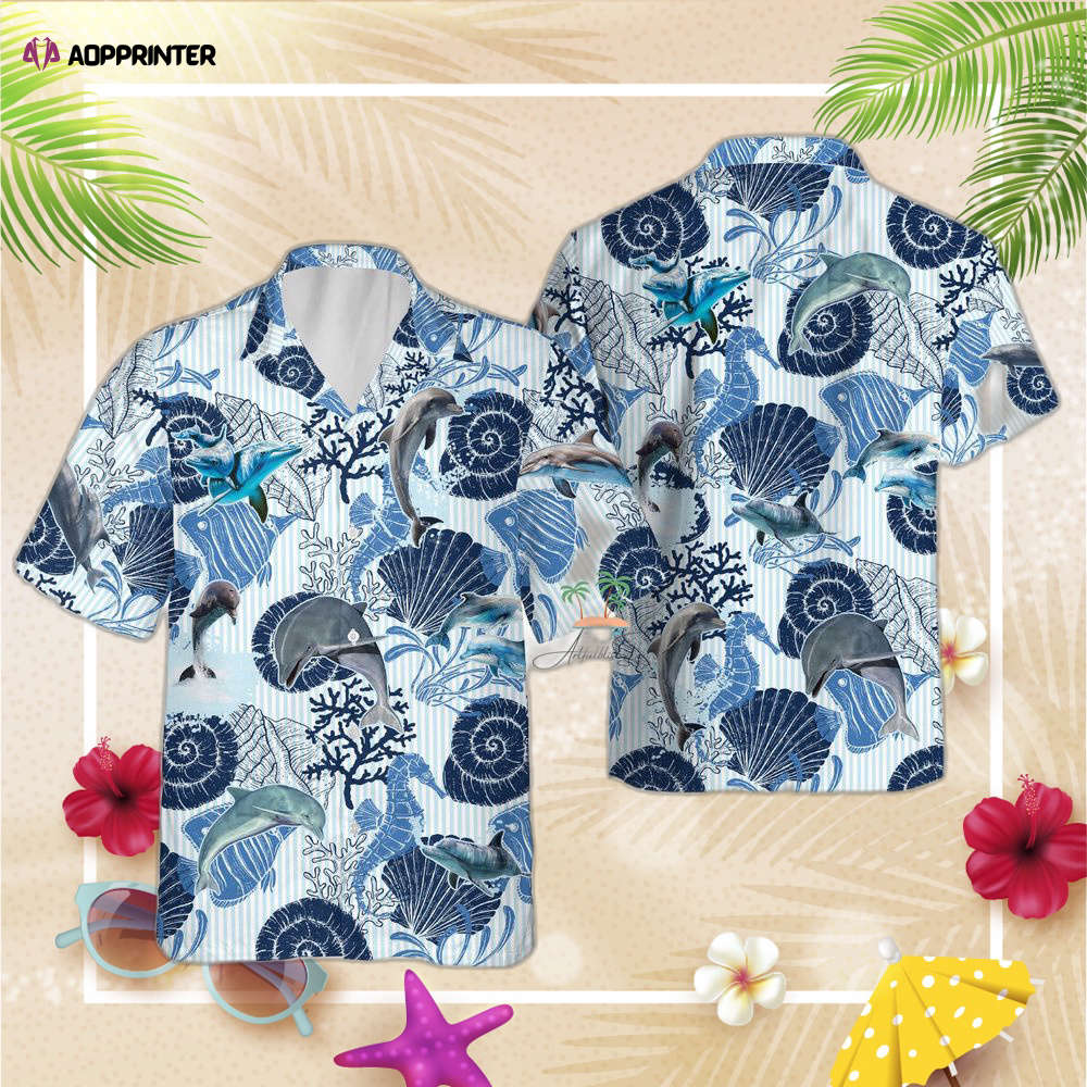 Dolphin Seahorse Hawaiian Shirt, Gift For Men And Women, Seashells Beach Hawaii Shirt Dolphin Seahorse Hawaiian Shirt, Gift For Men And Women, Seashells Beach Hawaii Shirt