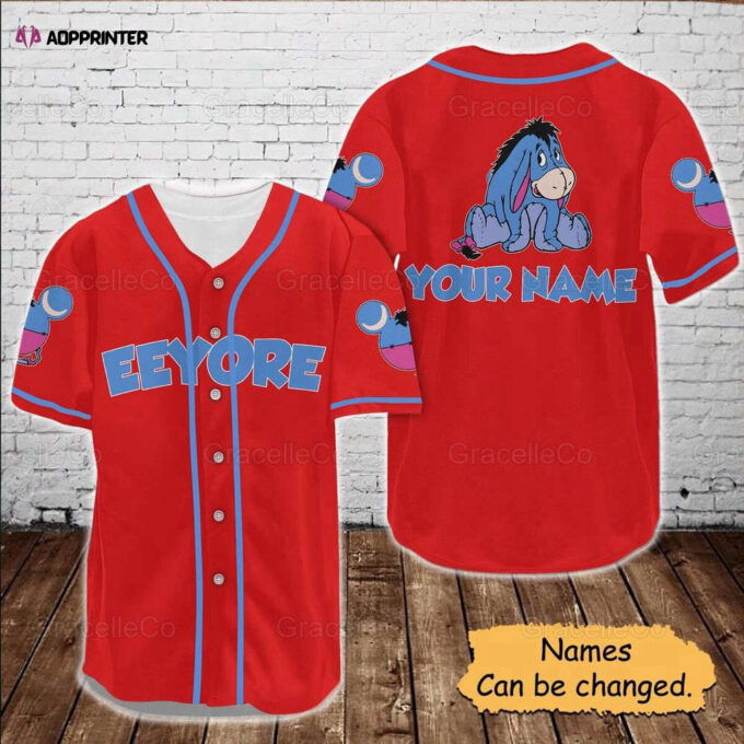 Eeyore Custom Baseball Jersey Shirt, Disney Eeyore Jersey Shirt, Disney Trip Baseball Shirt, Eeyore Donkey Disney Tee, Funny Disney Shirt.
