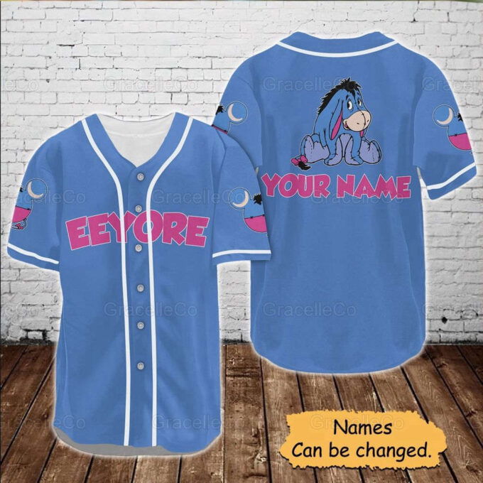 Eeyore Custom Baseball Jersey Shirt, Disney Eeyore Jersey Shirt, Disney Trip Baseball Shirt, Eeyore Donkey Disney Tee, Funny Disney Shirt.