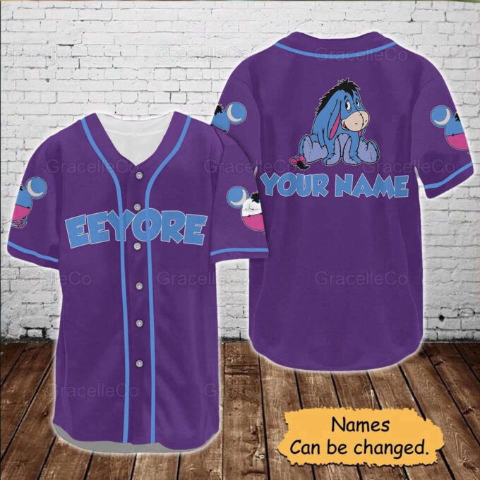Eeyore Custom Baseball Jersey Shirt, Disney Eeyore Jersey Shirt, Disney Trip Baseball Shirt, Eeyore Donkey Disney Tee, Funny Disney Shirt.