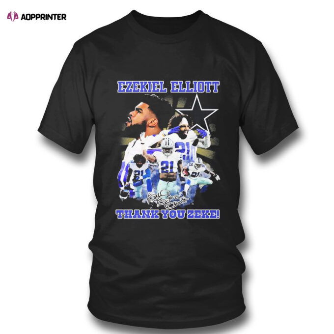Ezekiel Elliott Dallas Cowboys Signature Thank You Ezekiel T-shirt For Fans