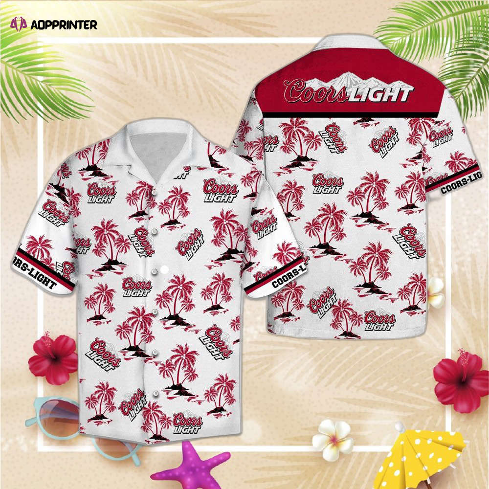 F89 Beer Hawaii Shirt For Men Women Coors Light Beer Logo Palm Trees Pattern Red Hawaiian Aloha Shirt F89 Beer Hawaii Shirt For Men Women Coors Light Beer Logo Palm Trees Pattern Red Hawaiian Aloha Shirt