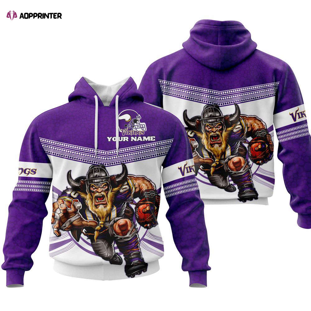 Fathead Mascot Hoodie Personalized- Minnesota Vikings, For Men And Women Fathead Mascot Hoodie Personalized- Minnesota Vikings, For Men And Women