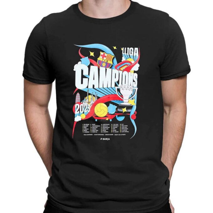 Fc Barcelona 22 23 Liga Champions T-shirt For Men Women