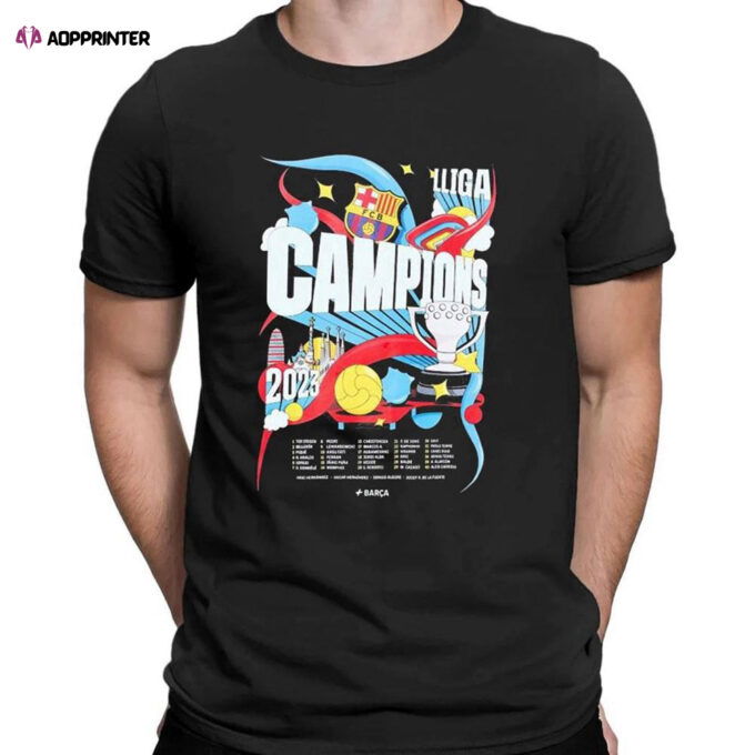 Fc Barcelona 22 23 Liga Champions T-shirt For Men Women