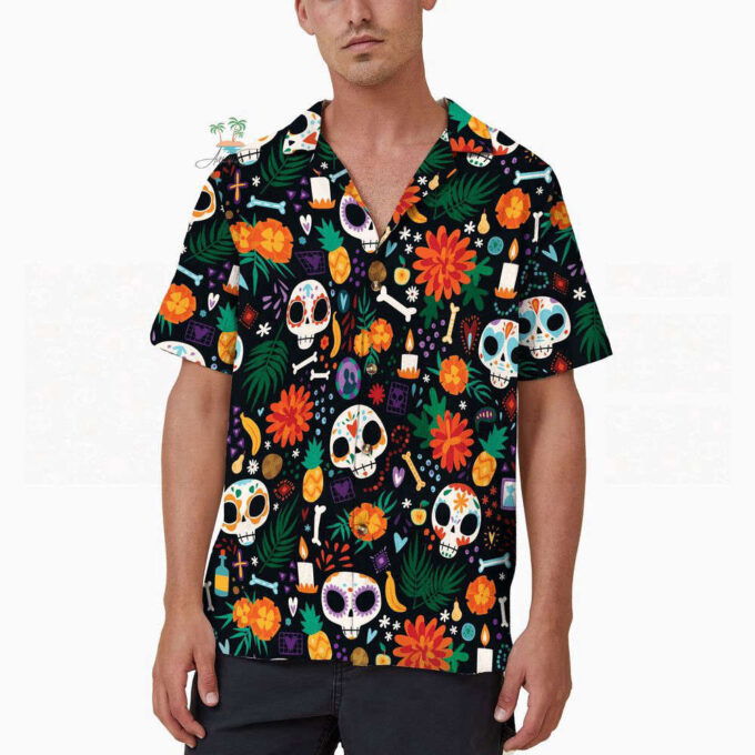 Floral DOTD Skull Hawaiian Shirt, Gift For Men And Women