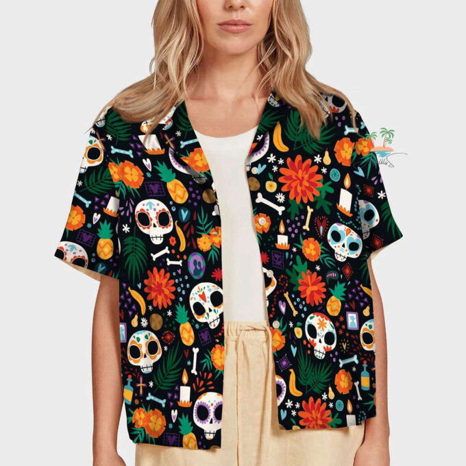 Floral DOTD Skull Hawaiian Shirt, Gift For Men And Women
