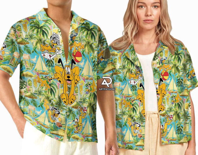 Funny Disney Pluto, For Men Women Hawaiian Shirt, Pluto Tropical Aloha, For Men Women