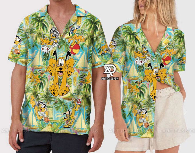 Funny Disney Pluto, For Men Women Hawaiian Shirt, Pluto Tropical Aloha, For Men Women
