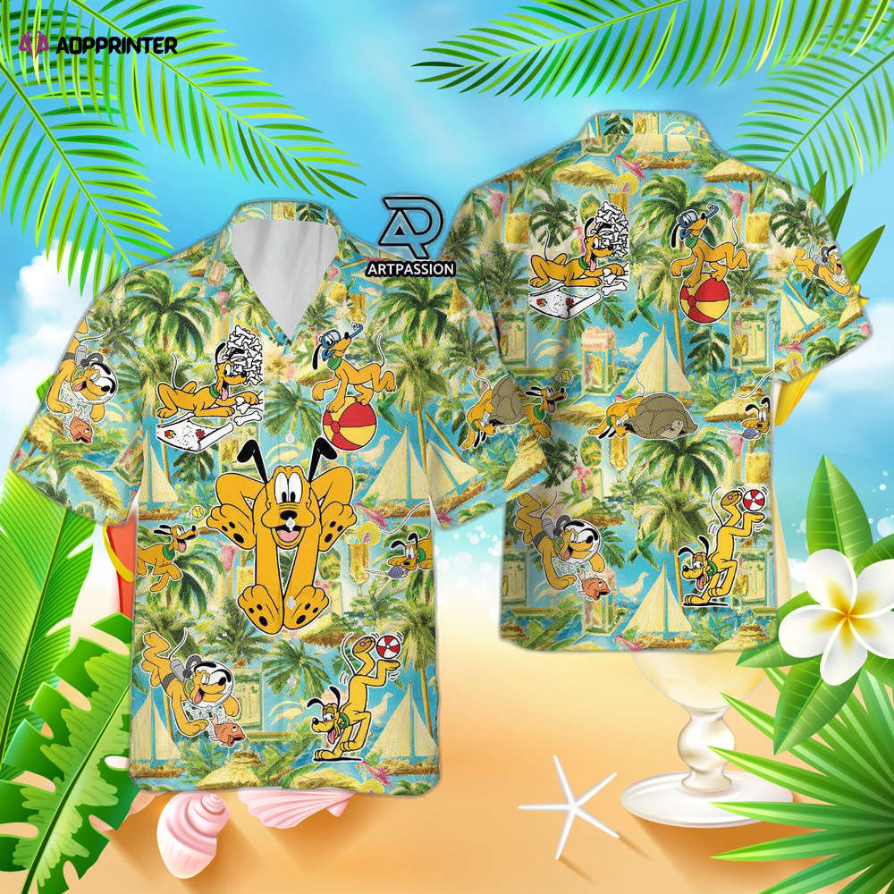 Funny Disney Pluto, For Men Women Hawaiian Shirt, Pluto Tropical Aloha, For Men Women Funny Disney Pluto, For Men Women Hawaiian Shirt, Pluto Tropical Aloha, For Men Women