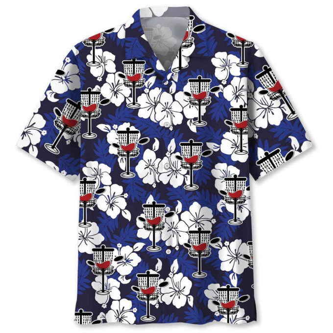 Funny Wine Glass Disc Golf Hawaiian Shirt, Gift For Men Women