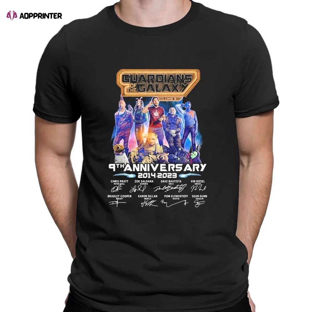 Guardians Of The Galaxy Vol 3 9th Anniversary 2009 2023 Signatures T-shirt For Fans Guardians Of The Galaxy Vol 3 9th Anniversary 2009 2023 Signatures T-shirt For Fans