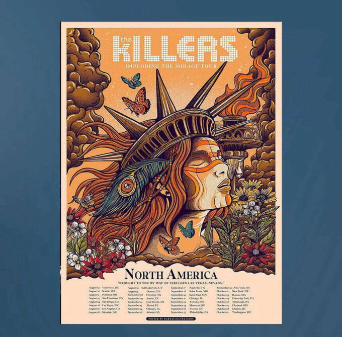 Imploding The Mirage Tour 2023- The Killers North American 2023 Tour Poster – Gift For Decor