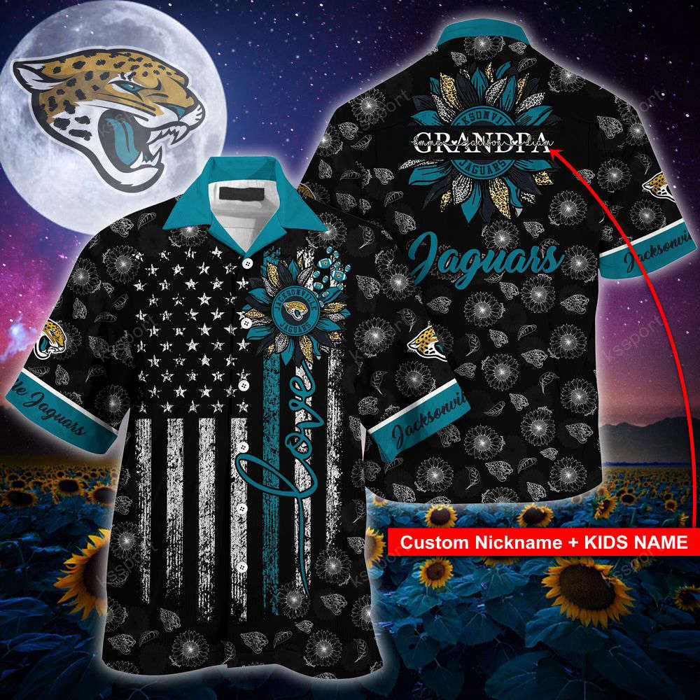 Jacksonville Jaguars NFL-Hawaii Shirt Sunflower Custom Your Nickname,Kids Name For Men Women Jacksonville Jaguars NFL-Hawaii Shirt Sunflower Custom Your Nickname,Kids Name For Men Women