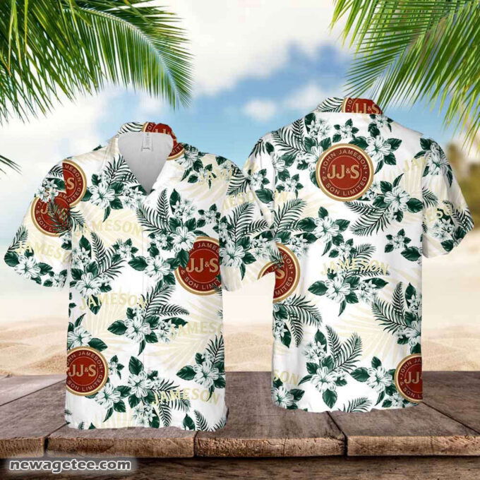 Jameson Hawaiian Button Up Shirt Hibiscus Floral For Men Women