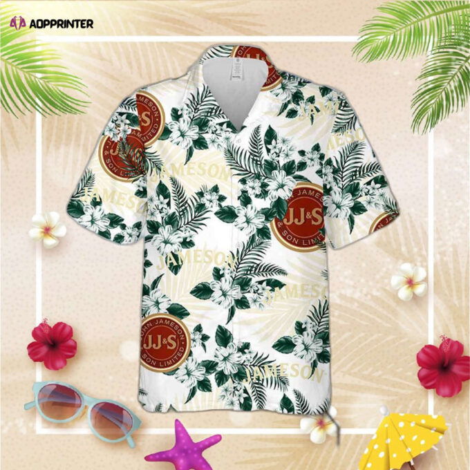 Jameson Hawaiian Button Up Shirt Hibiscus Floral For Men Women