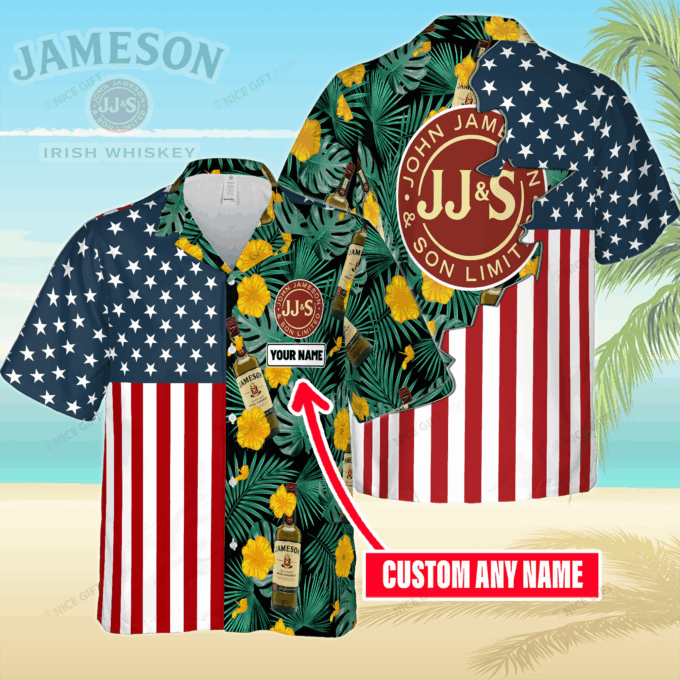Jameson Irish Whiskey Custom Name Hawaiian Shirt, For Men And Women