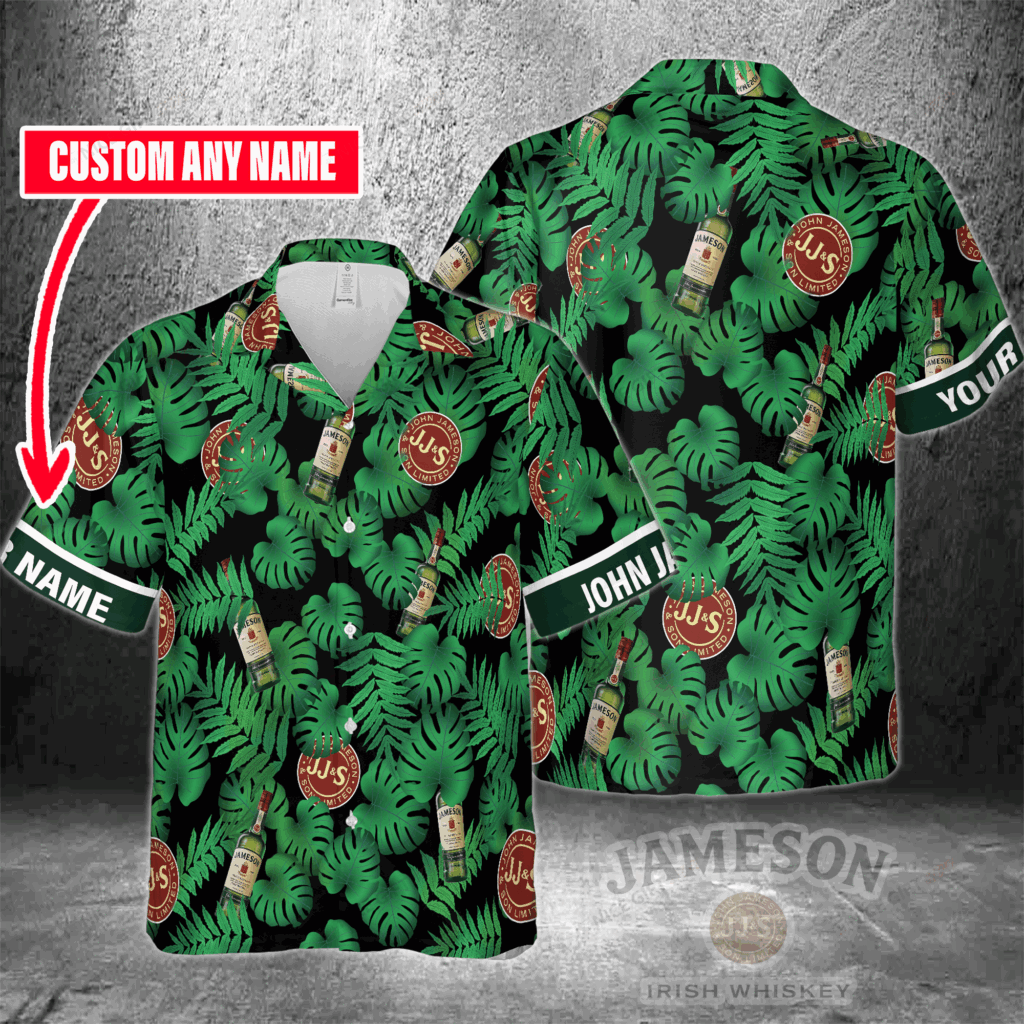 Jameson Irish Whiskey Custom Name Hawaiian Shirt, For Men And Women Jameson Irish Whiskey Custom Name Hawaiian Shirt, For Men And Women