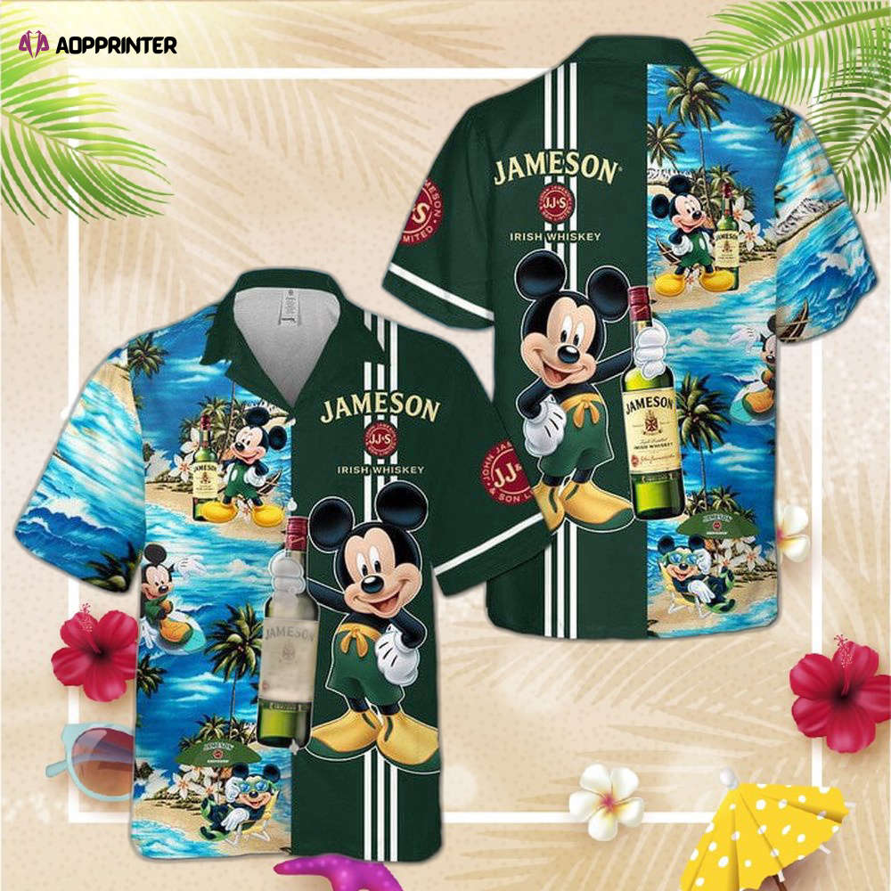 Jameson Irish Whiskey Mickey Mouse Hawaiian Shirt Jameson Irish Whiskey Mickey Mouse Hawaiian Shirt