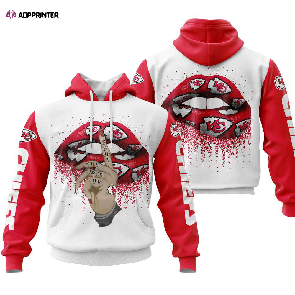 Kansas City Chiefs Lips Hoodie, Gift For Men And Women Kansas City Chiefs Lips Hoodie, Gift For Men And Women