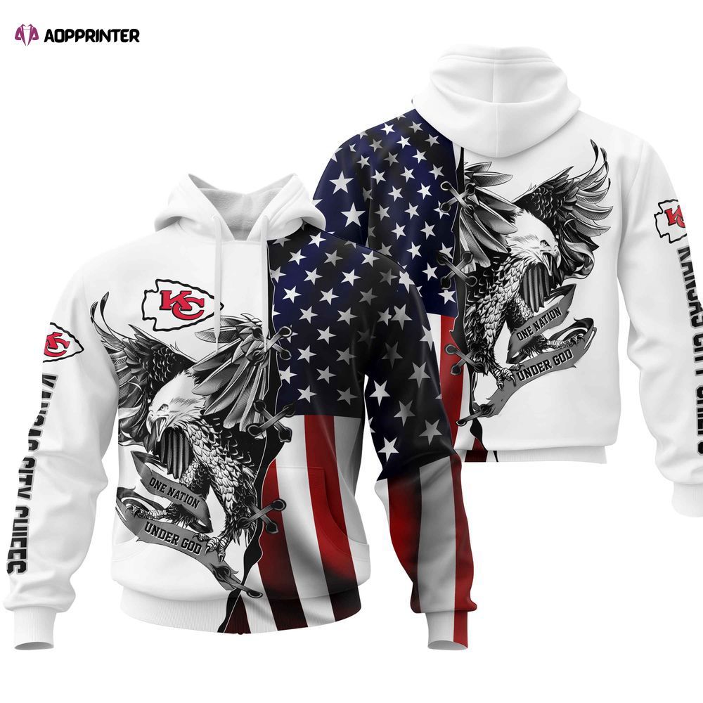 Kansas City Chiefs USA Flag Eagle Hoodie, For Men And Women Kansas City Chiefs USA Flag Eagle Hoodie, For Men And Women