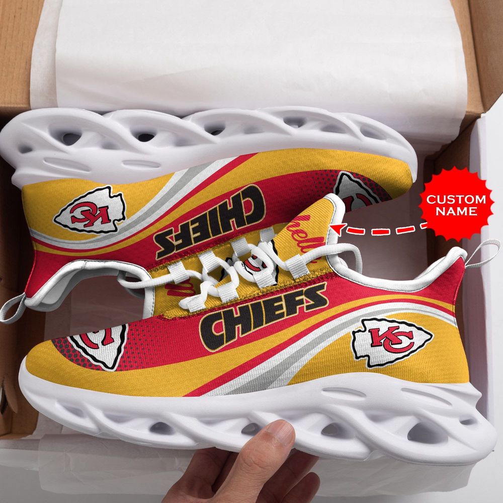 Kansas City Chiefs With Stripe Pattern Custom Name 3D Max Soul Sneaker Shoes Personalized Shoes For Men Women Kansas City Chiefs With Stripe Pattern Custom Name 3D Max Soul Sneaker Shoes Personalized Shoes For Men Women