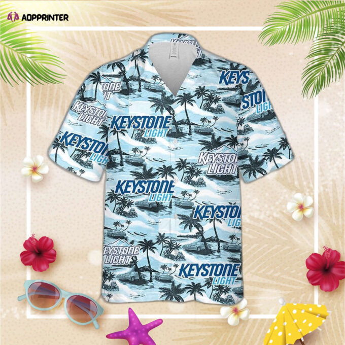 Keystone Light Hawaiian Sea Island Pattern Hawaiian Shirt, Gift For Men Women
