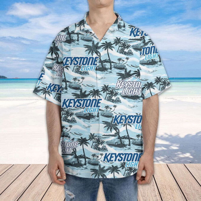 Keystone Light Hawaiian Sea Island Pattern Hawaiian Shirt, Gift For Men Women