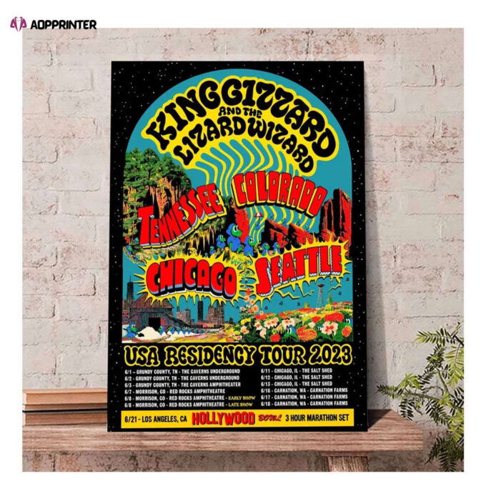King Gizzard and the Lizard USA Residency Tour 2023 Poster – Gift For Home Decoration