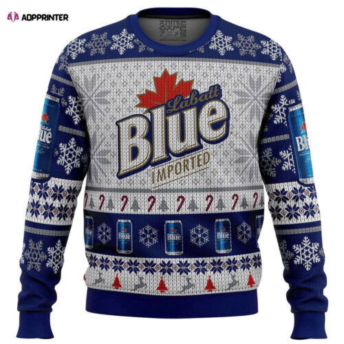 Labatt Blue Ugly Christmas Sweater - All Over Print Sweatshirt for Men & Women