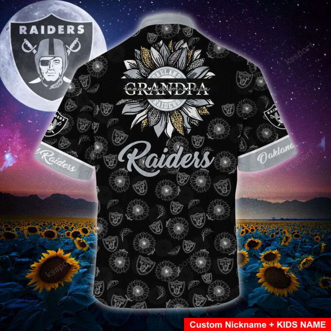 Las Vegas Raiders NFL-Hawaii Shirt Sunflower Custom Your Nickname,Kids Name For Men Women