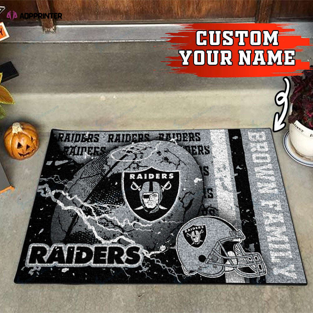 Las Vegas Raiders Personalized Doormat, Gift For Home Decor Las Vegas Raiders Personalized Doormat, Gift For Home Decor