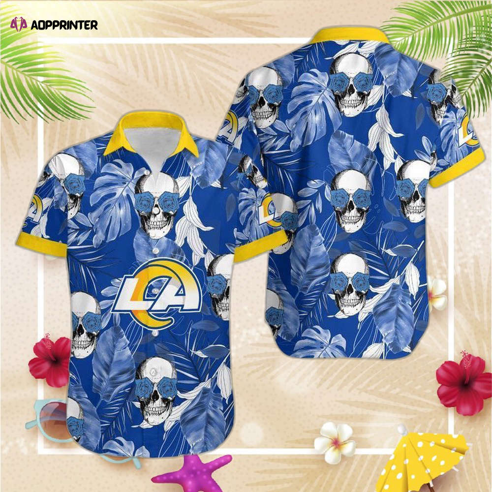Los Angeles Rams Coconut Leaves And Skulls Hawaii Shirt and Shorts Sum Los Angeles Rams Coconut Leaves And Skulls Hawaii Shirt and Shorts Sum