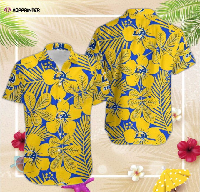 Los Angeles Rams Flower Hawaii Shirt and Shorts Summer Collection